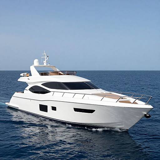 Luxury White Private Yacht on Ocean