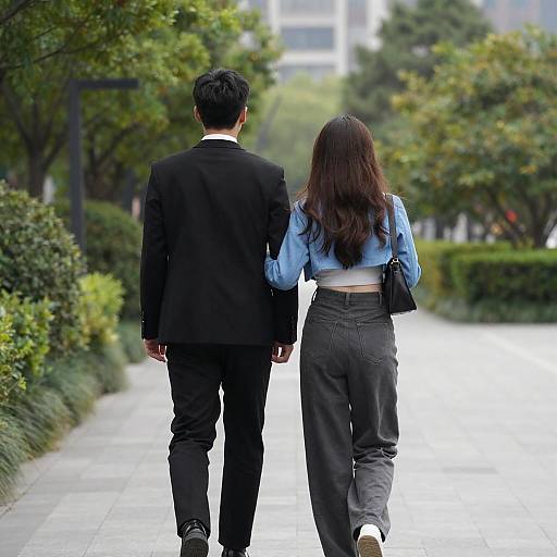 Stylish Walk Amidst Urban Nature