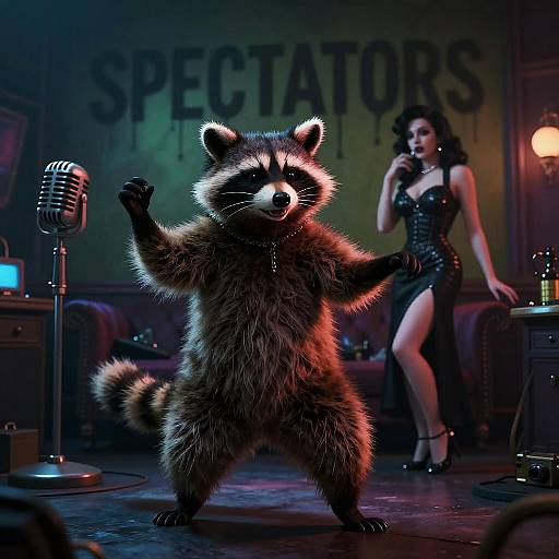 Sinister Grim Raccoon and Beatnik Lady