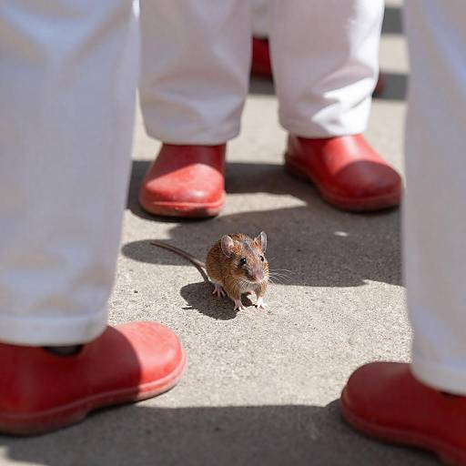 Mouse in Sunlit Urban Setting