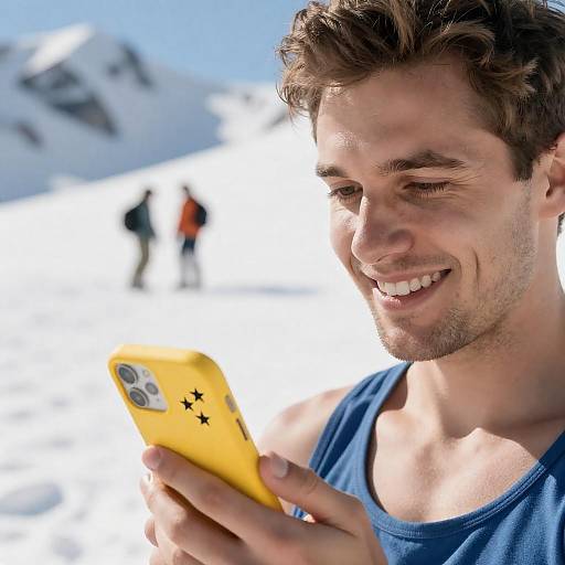 Smiling Man in Blue Tank Top