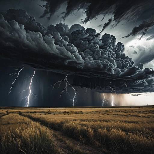 Dynamic Thunderstorm Over Windswept Plains