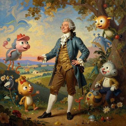 Candide in Surreal 18th-Century Landscape