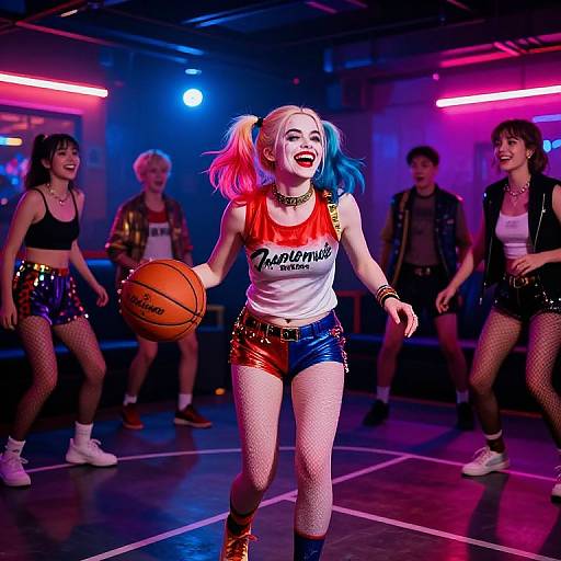 Harley Quinn's Neon Streetball Showdown