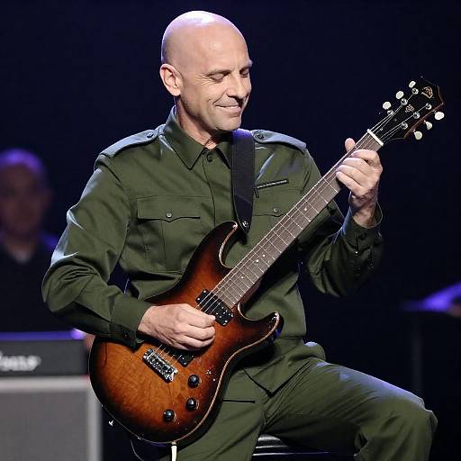 Bald Musician in Military Uniform