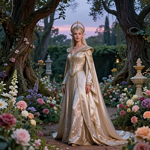 Half Elf Noble in Twilight Garden