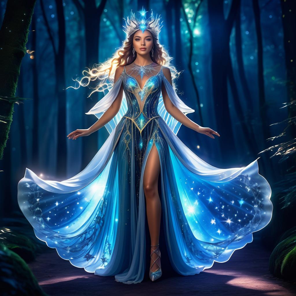 Enchanting Celestial Priestess in Nature