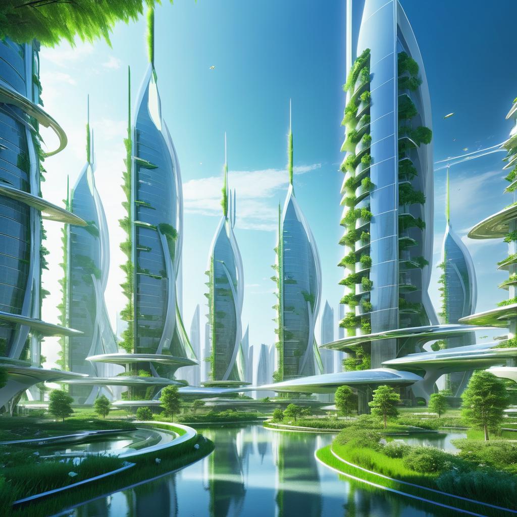 Futuristic Eco-Friendly Urban Center Art