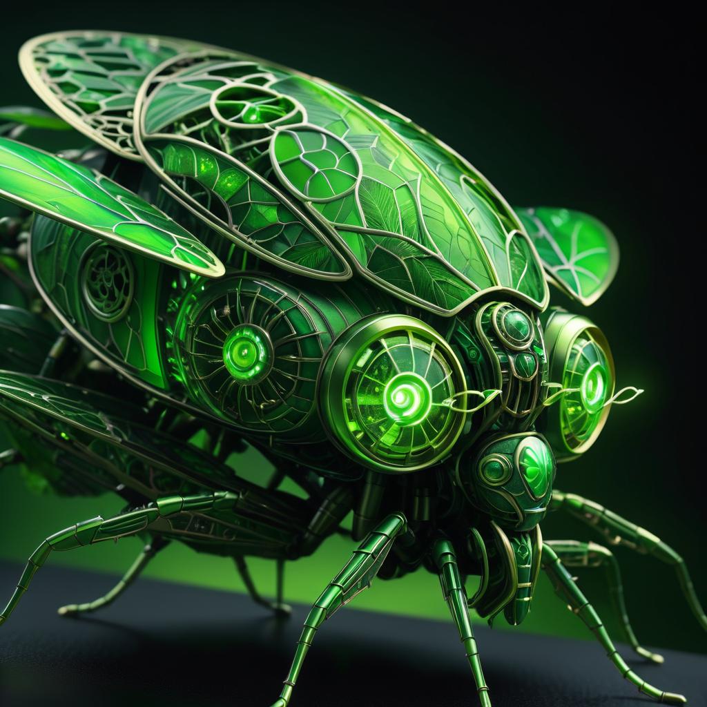 Detailed CGI Mechanical Insect Artwork