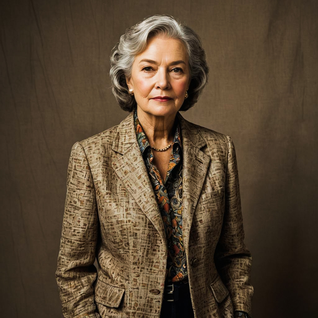 Skeptical Elder in Rustic Photo Shoot