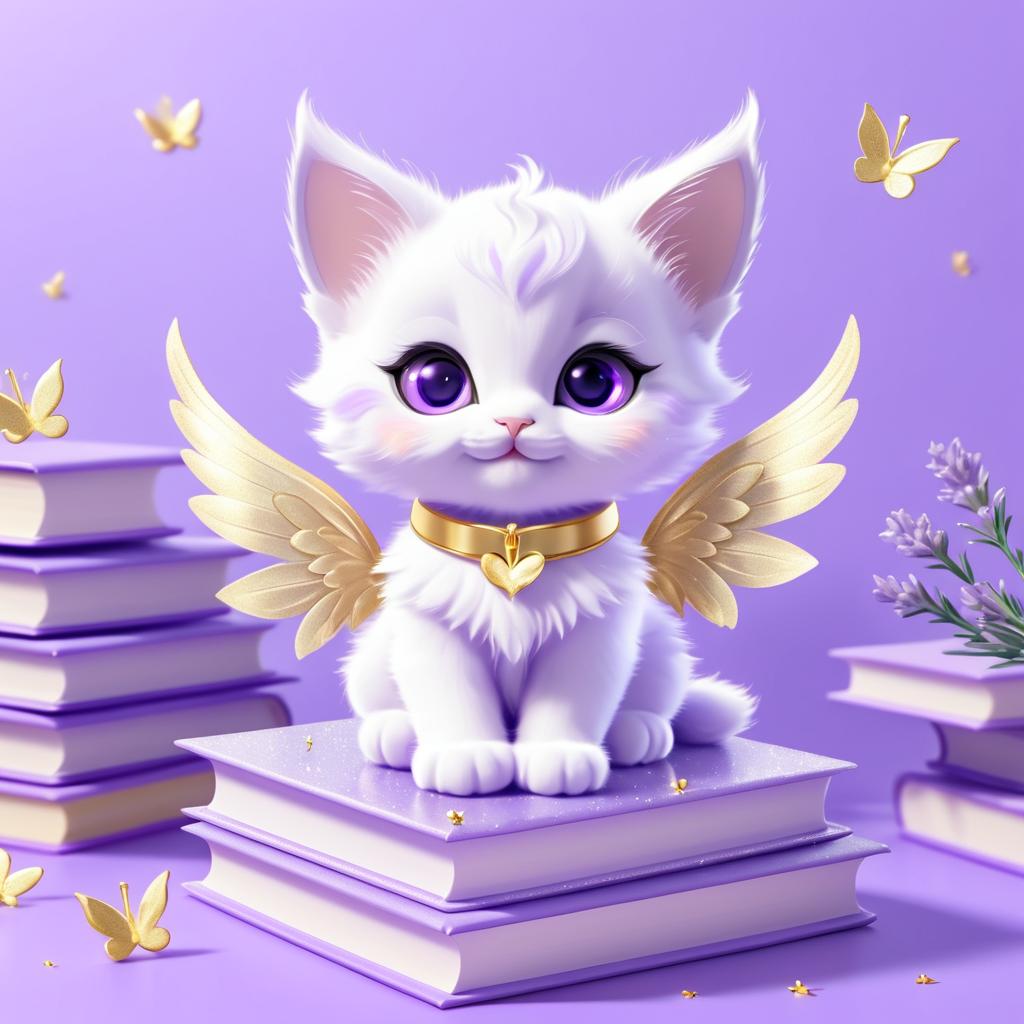 Adorable Kittens with Lavender Wings