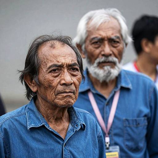 Intense Expressions of Two Elderly Men