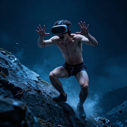 Cyberpunk Climber's Panic Descent