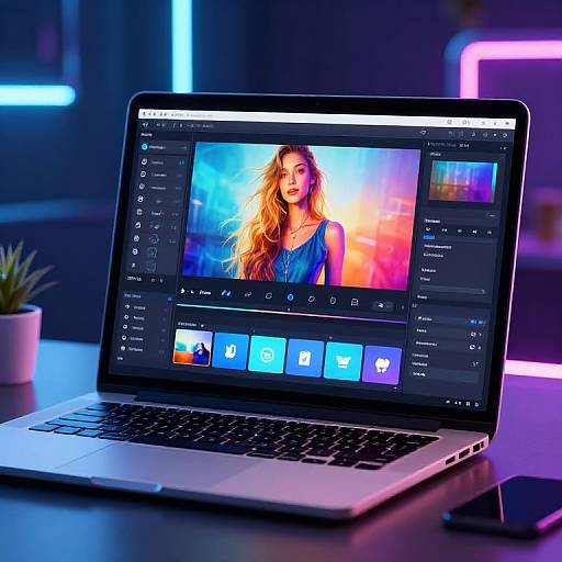 Futuristic AI Photo Editor Interface