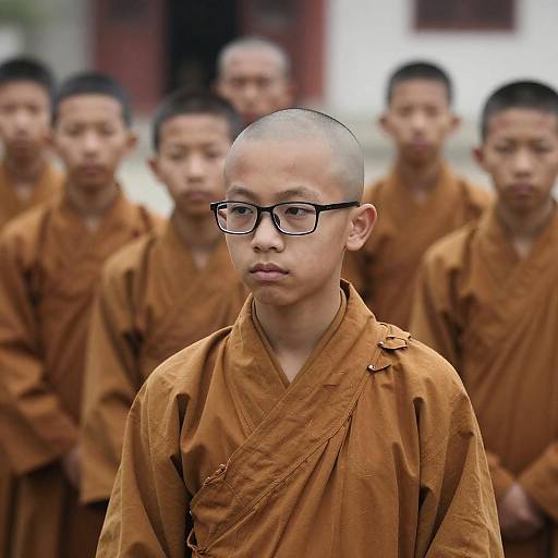 Young Buddhist Monks in Robes