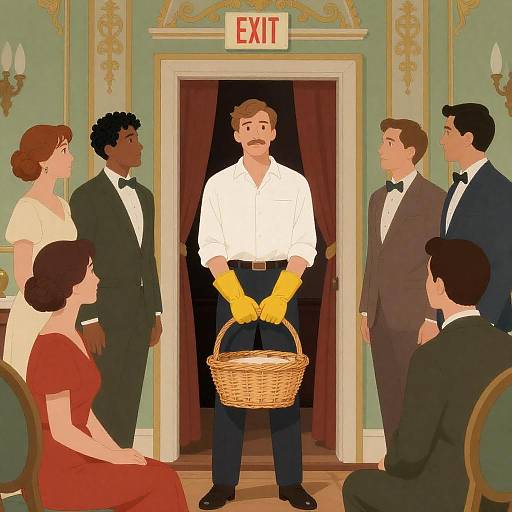 Formal Gathering at an Ornate Doorway