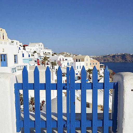 Sunlit Mediterranean Village Scene