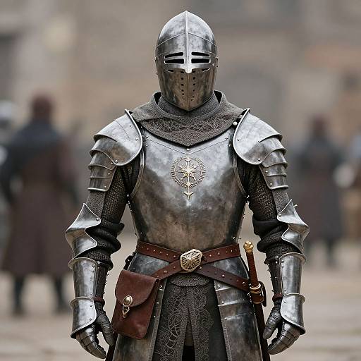 Gallant Knight in Detailed Armor