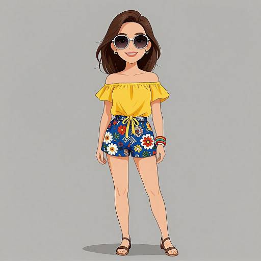 Smiling Woman in Summer Fashion