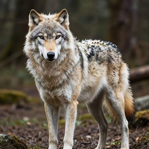 Hyper-Realistic Muscular White Wolf Portrait