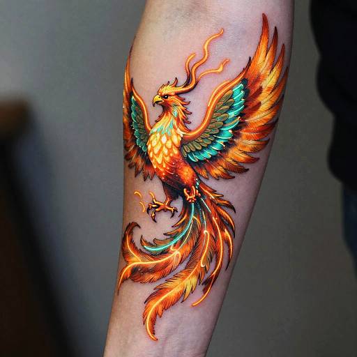 Realism Neon Phoenix Tattoo Art