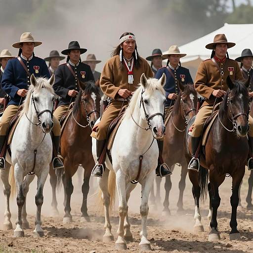 Dramatic Historical Reenactment on Horseback