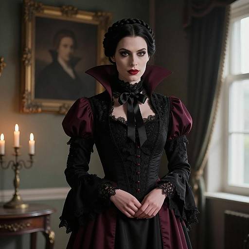 Victorian Woman in Gothic Dress