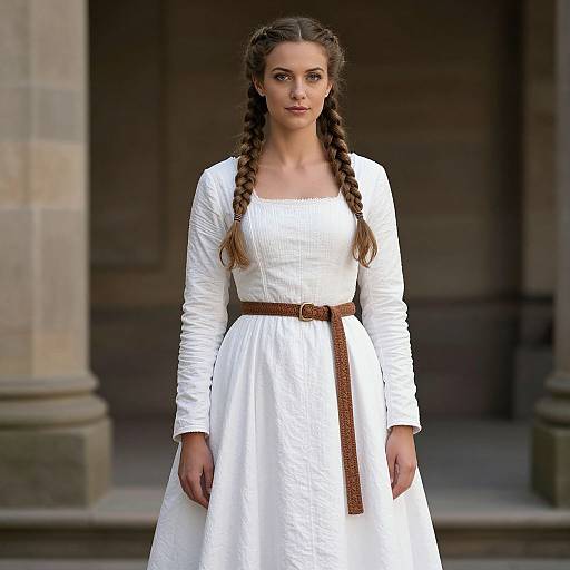 Woman in White Renaissance Dress