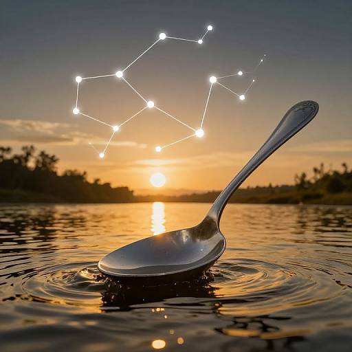 Giant Spoon Stirring Celestial Constellations