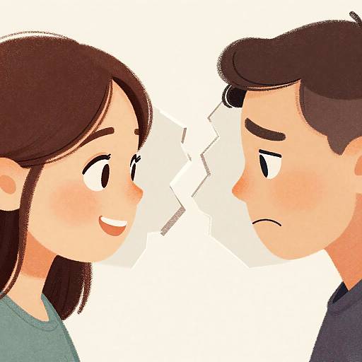 Contrasting Emotions in Broken Frame