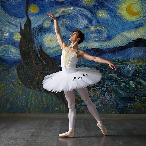 Kawaii Male Ballet Dancer by the Seine