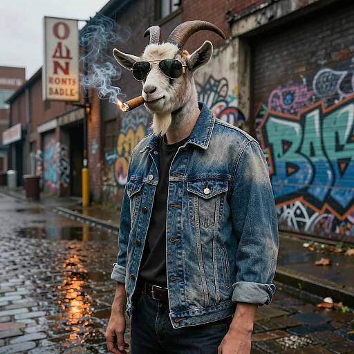 Noir Goat in Denim Jacket