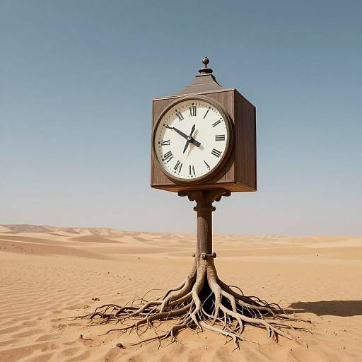 Upside-Down Clocktower in Desert