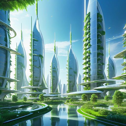Futuristic Eco-Friendly Urban Center Art Futuristic Eco-Friendly Urban Center Art