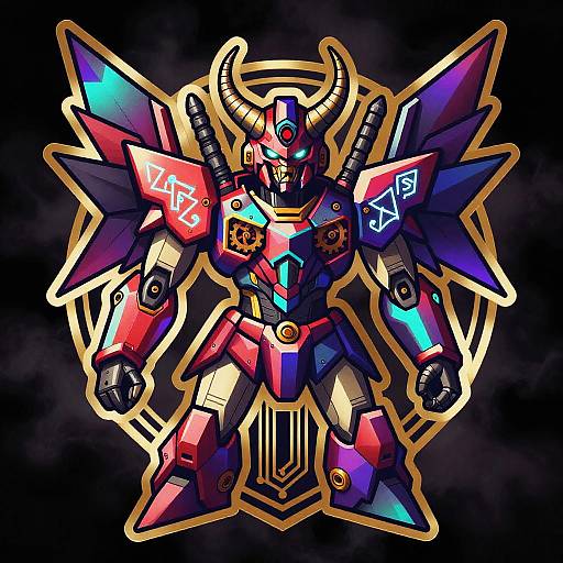 Abstract Sci-Fi Mechashot Devil Emblem