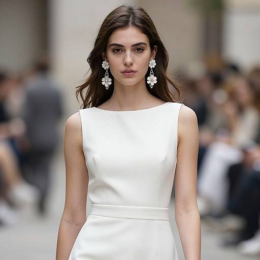 Photorealistic Woman in White Gown