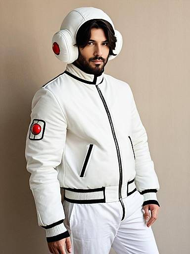 Man in White Bomberman Costume