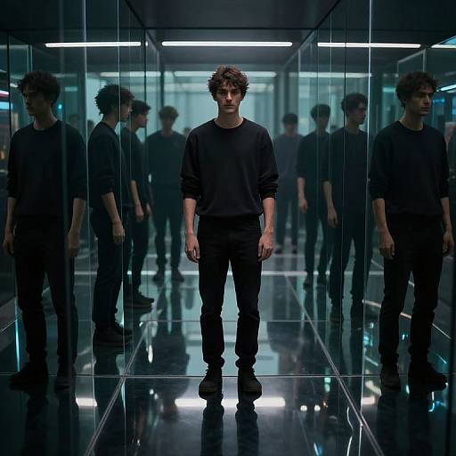 Cyberpunk Corridor of Infinite Reflections