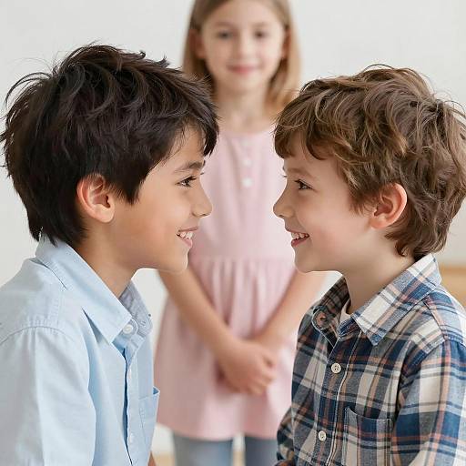 Playful Encounter Between Two Young Boys