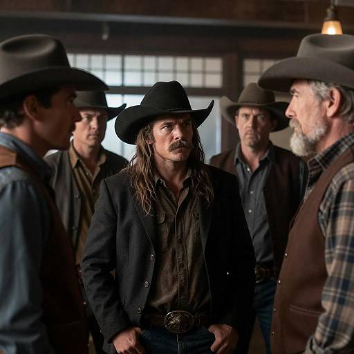 Intense Conversation in a Western Bar