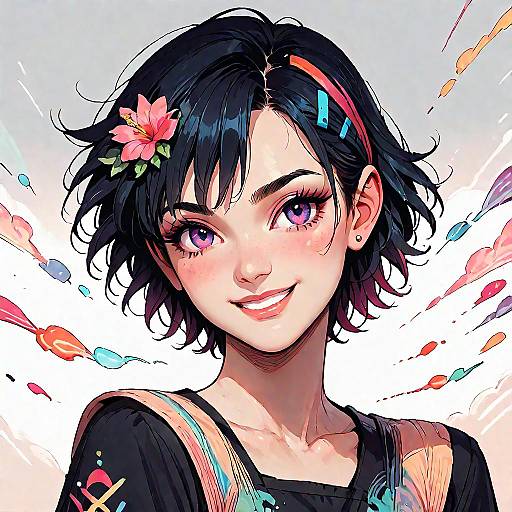 Abe Nana Bright Anime Girl Smile