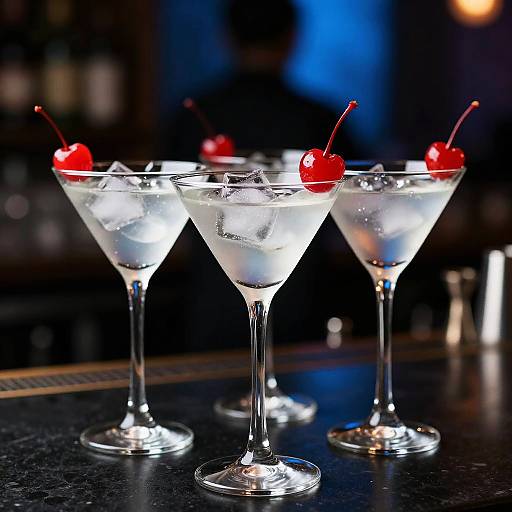 Elegant Martini Glasses with Cherries