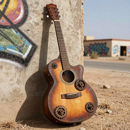 Steampunk Borderlands Acoustic Guitar