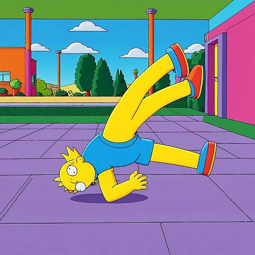 Bart Simpson Doing Cartwheel
