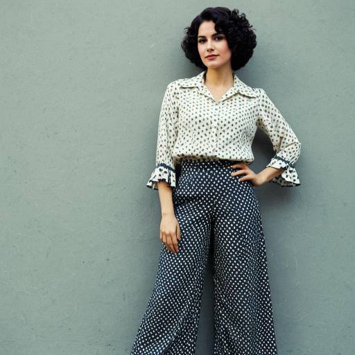 Woman in Vintage Polka Dot Outfit