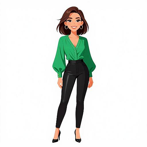 Elegant Woman in Business Casual Attire