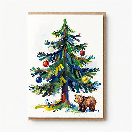 Abstract Expressionist New Year's Bear