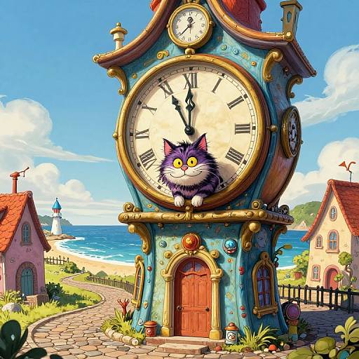 Whimsical Cheshire Cat by Timepiece