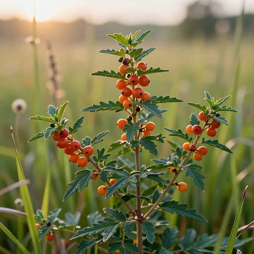 Ashwagandha Plant in Sunrise Meadow