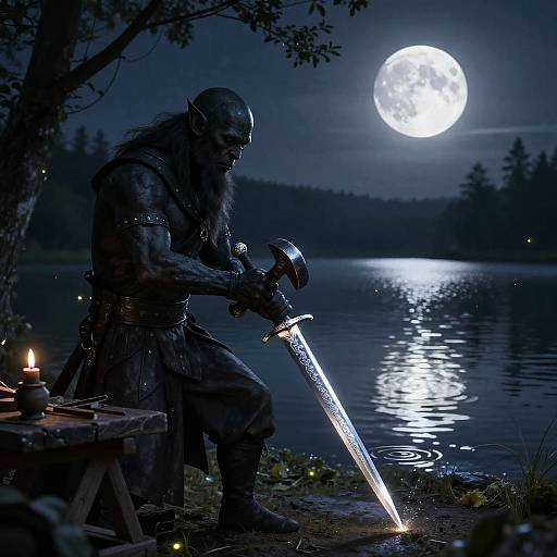 Moonlit Troll Blacksmith Crafting Rapier